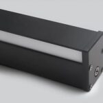 Schwarze LED-Wandleuchte für das Kopfende des Betts — Rückseite