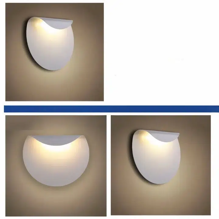 Minimalistische weiße Wandleuchte — Verarbeitungsdetail