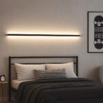 Schwarze LED-Wandleuchte für das Kopfende des Betts — Verarbeitungsdetail