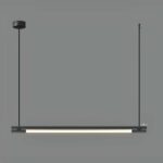 Design-LED-Hängeleuchte im Loftstil aus einfachem schwarzem Metall — Verarbeitungsdetail