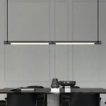 Design-LED-Hängeleuchte im Loftstil aus einfachem schwarzem Metall — Rückseite