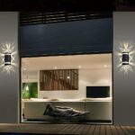 Große, wasserdichte Solar-LED-Wandleuchte — im Raum