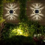 Große, wasserdichte Solar-LED-Wandleuchte — Detailaufnahme