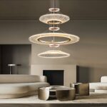 Großer, runder, hängender Design-LED-Kronleuchter — im Raum