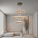 Großer, runder, hängender Design-LED-Kronleuchter — Verarbeitungsdetail