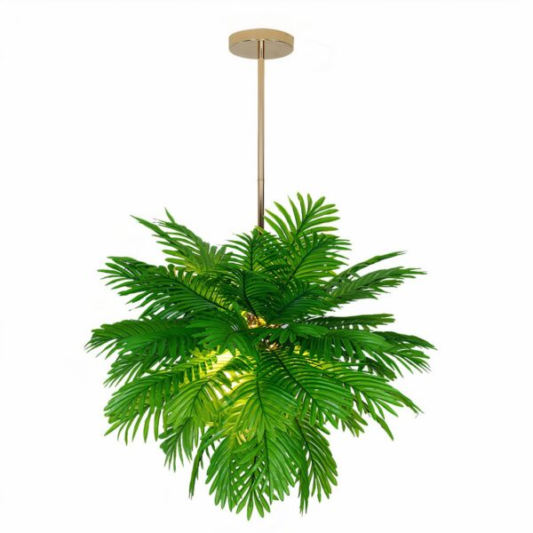 Pendelleuchte Dschungel in Form von Palmenblättern auf weißem Hintergrund dargestellt