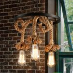 LED-Pendelleuchte mit Seil im Vintage-Design — Detailaufnahme