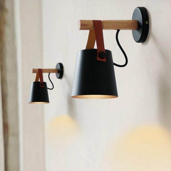 LED-Wandleuchte im modernen nordischen Design aus Holz