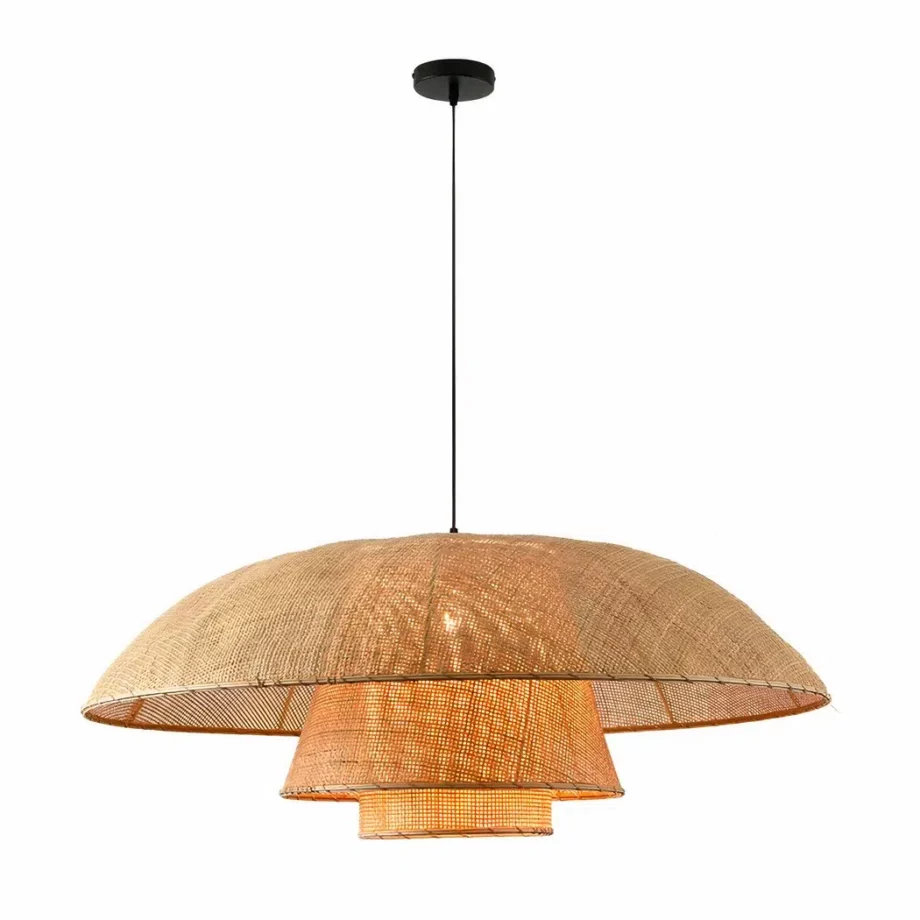 Kronleuchter aus Rattan im Retro-Vintage-Design