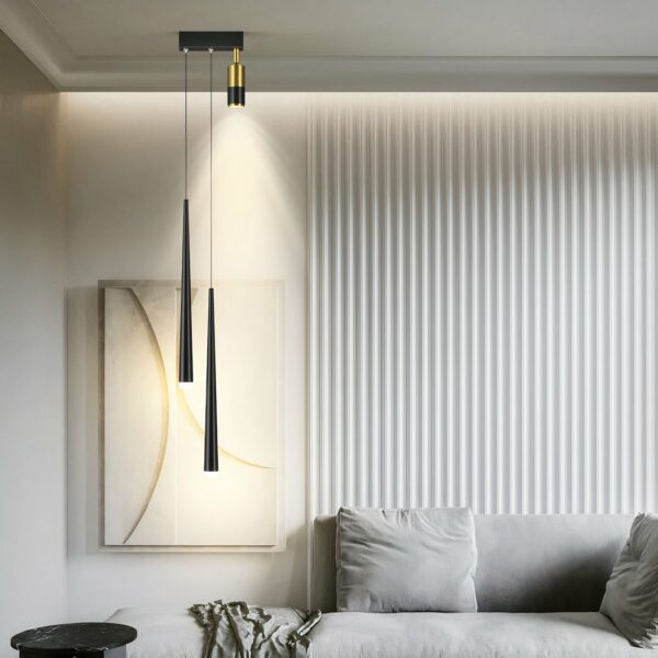 LUSTORM 1 Hängeleuchte Mit Stecker - Pendelleuchte Mit Holz/Metal Design, 350cm Kabel