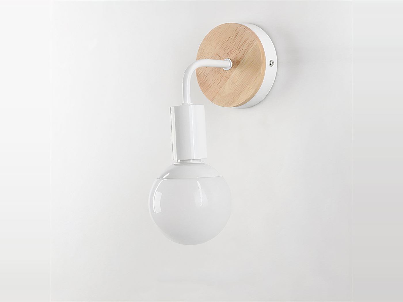 Moderne minimalistische weiße Wandleuchte aus Schmiedeeisen
