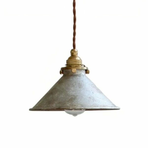 Vintage-Hängeleuchte aus Eisen im Industriestil — Materialdetail
