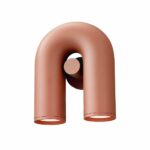 Terracotta-Wandleuchte mit Leseleuchte, umgekehrt U-förmig