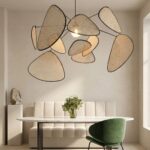 Hängeleuchte aus Rattan und Weide