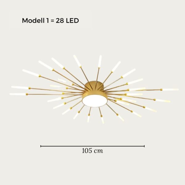 Moderne LED-Deckenleuchte aus Metall im Feuerwerk-Design