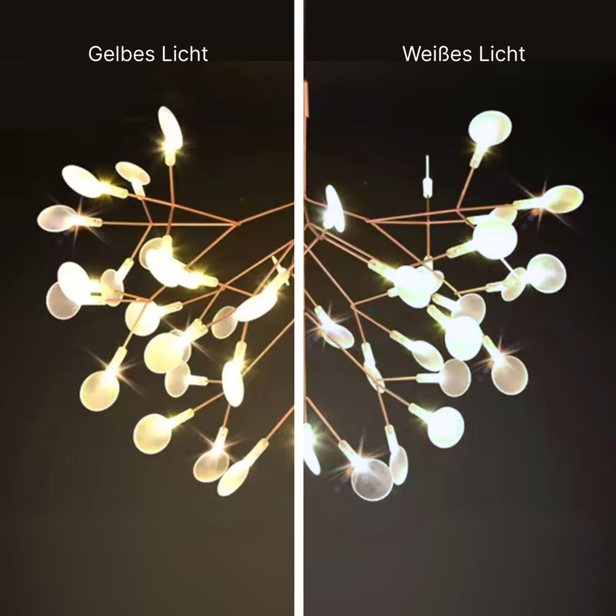 Original moderner LED-Kronleuchter in Form eines Baumes — Nahaufnahme