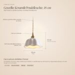 Maße der gewellten Keramik-Pendelleuchte: 18 cm breit, 12 cm hoch