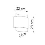 Design-Wandleuchte aus Stahl, weiß oder schwarz, Doppellicht