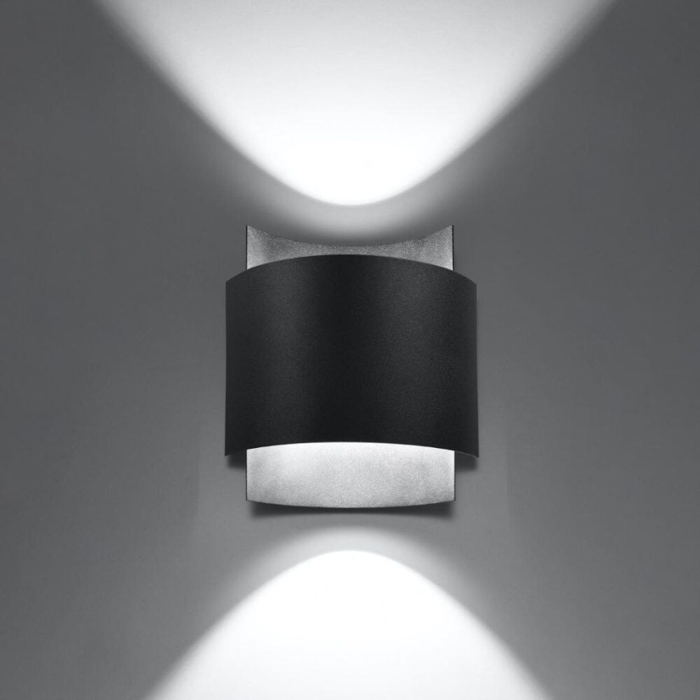Design-Wandleuchte aus Stahl, weiß oder schwarz, Doppellicht