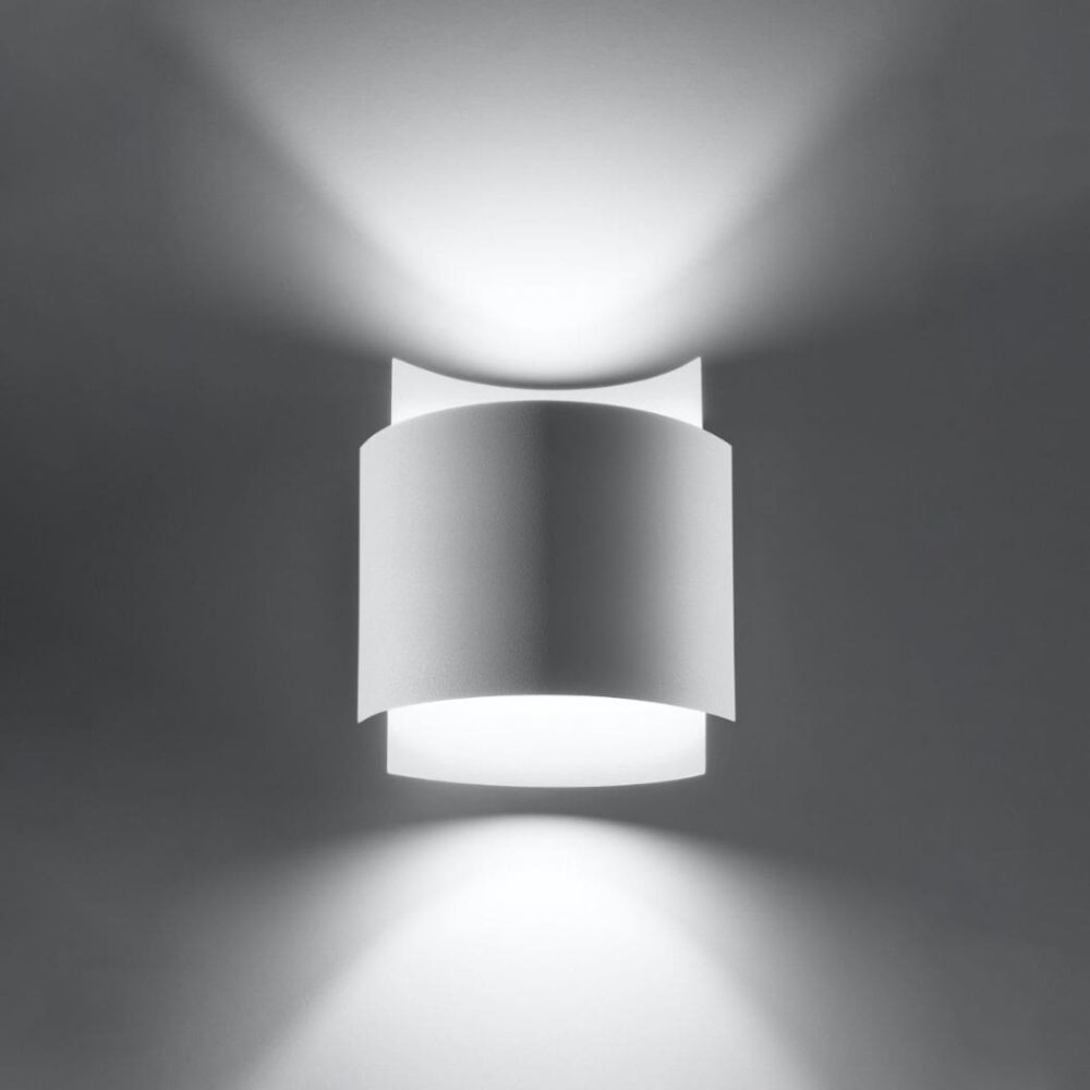 Design-Wandleuchte aus Stahl, weiß oder schwarz, Doppellicht