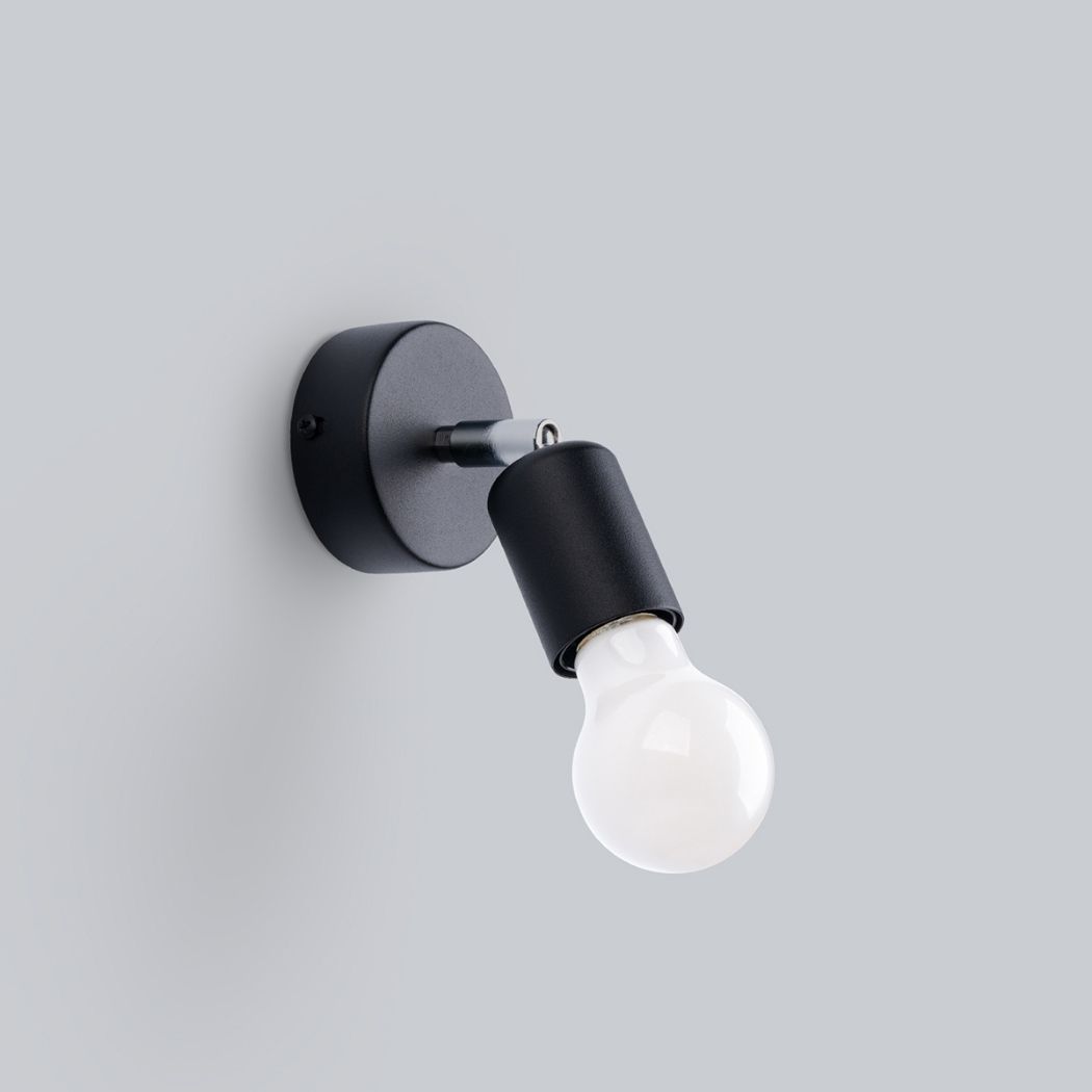 Industrielle minimalistische Wandleuchte aus Metall