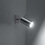 Moderne verstellbare Wandspot-Leuchte aus verchromtem Stahl