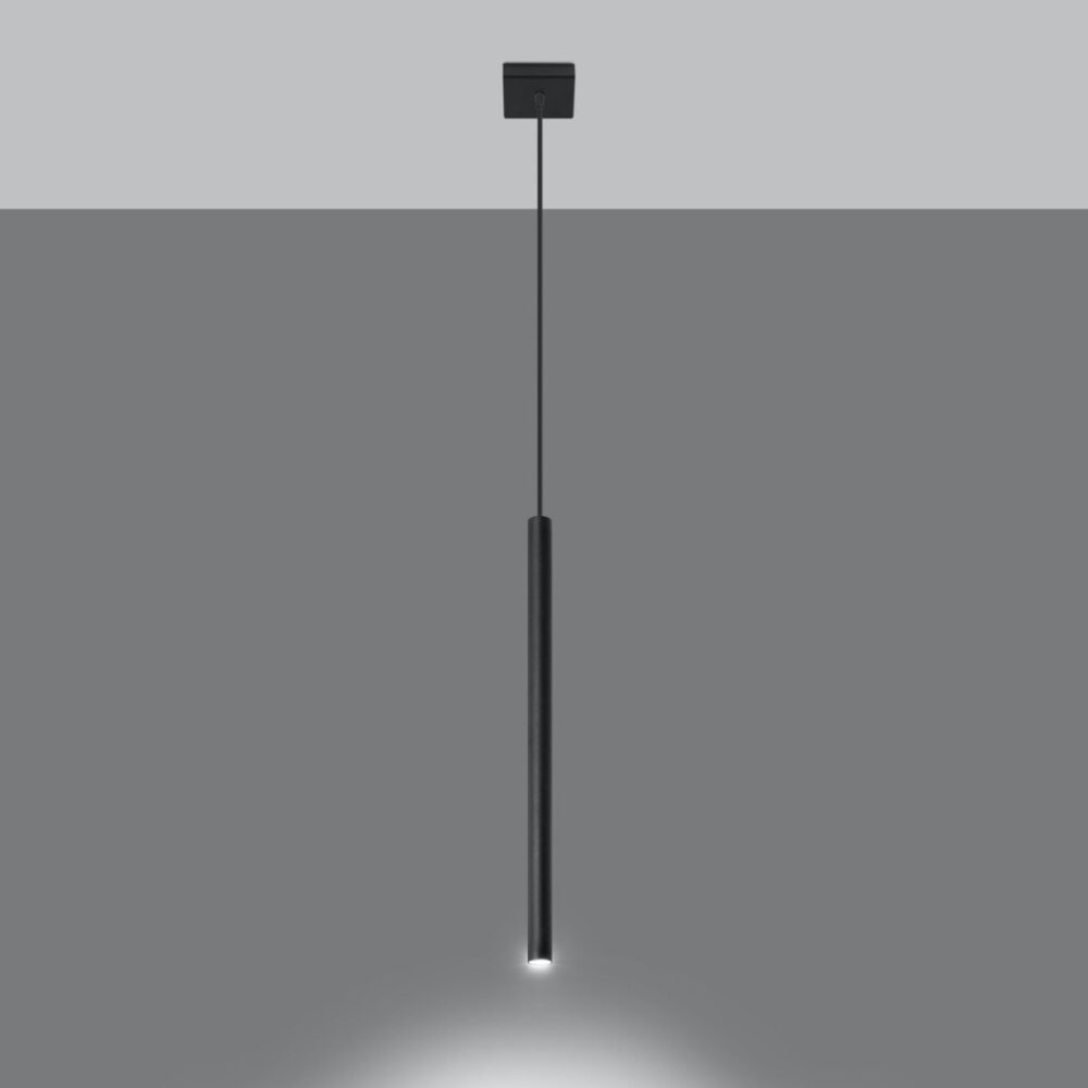 Schlanke moderne Pendelleuchte aus schwarzem oder weißem Stahl