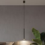 Schlanke moderne Pendelleuchte aus schwarzem oder weißem Stahl