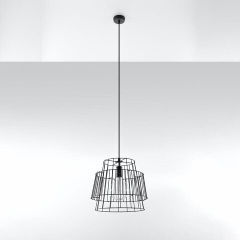 Skandinavische Pendelleuchte mit geometrischem Lampenschirm