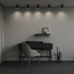 Minimalistischer, röhrenförmiger Deckenleuchter aus schwarzem Aluminium