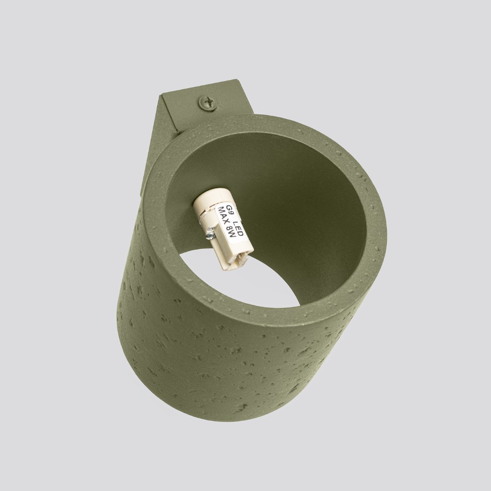 Moderne Wandleuchte aus Beton in Beige oder Grün