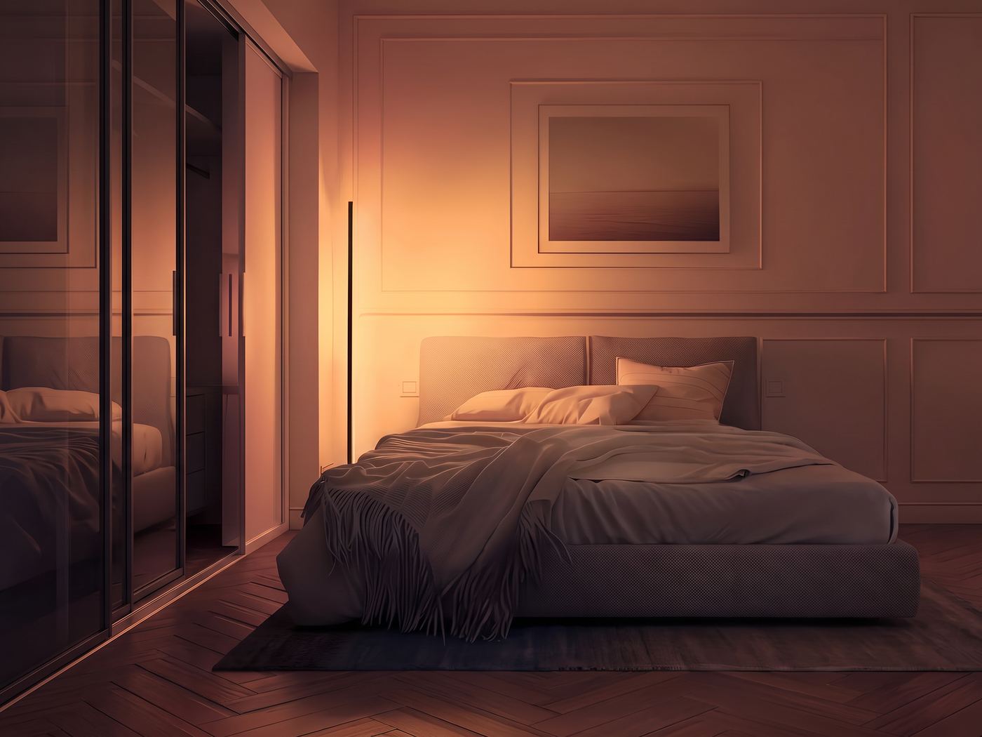 Smarte LED-Eck-Stehlampe mit App-Steuerung