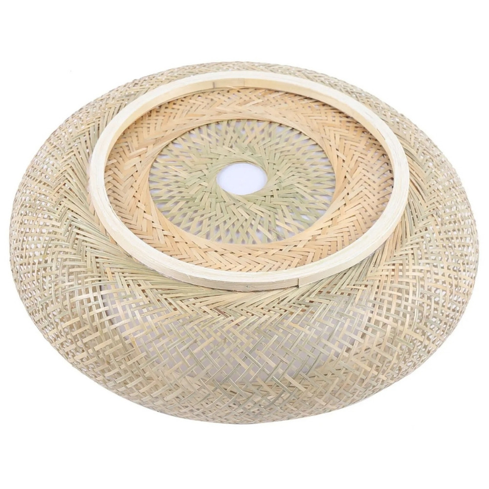 Runder Deckenleuchter aus Rattan — Rückseite
