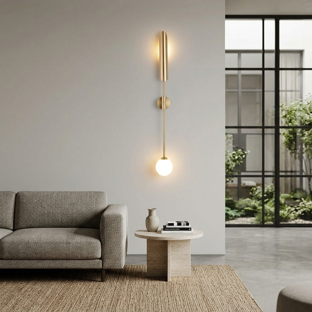 Design-Wandleuchte mit doppelter Lichtquelle — Detailaufnahme