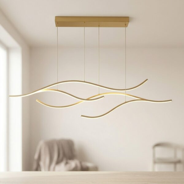 LED Pendelleuchte linear gewellt minimalistisch