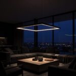 Kronleuchter quadratischer LED-Rahmen, 110 x 110 cm