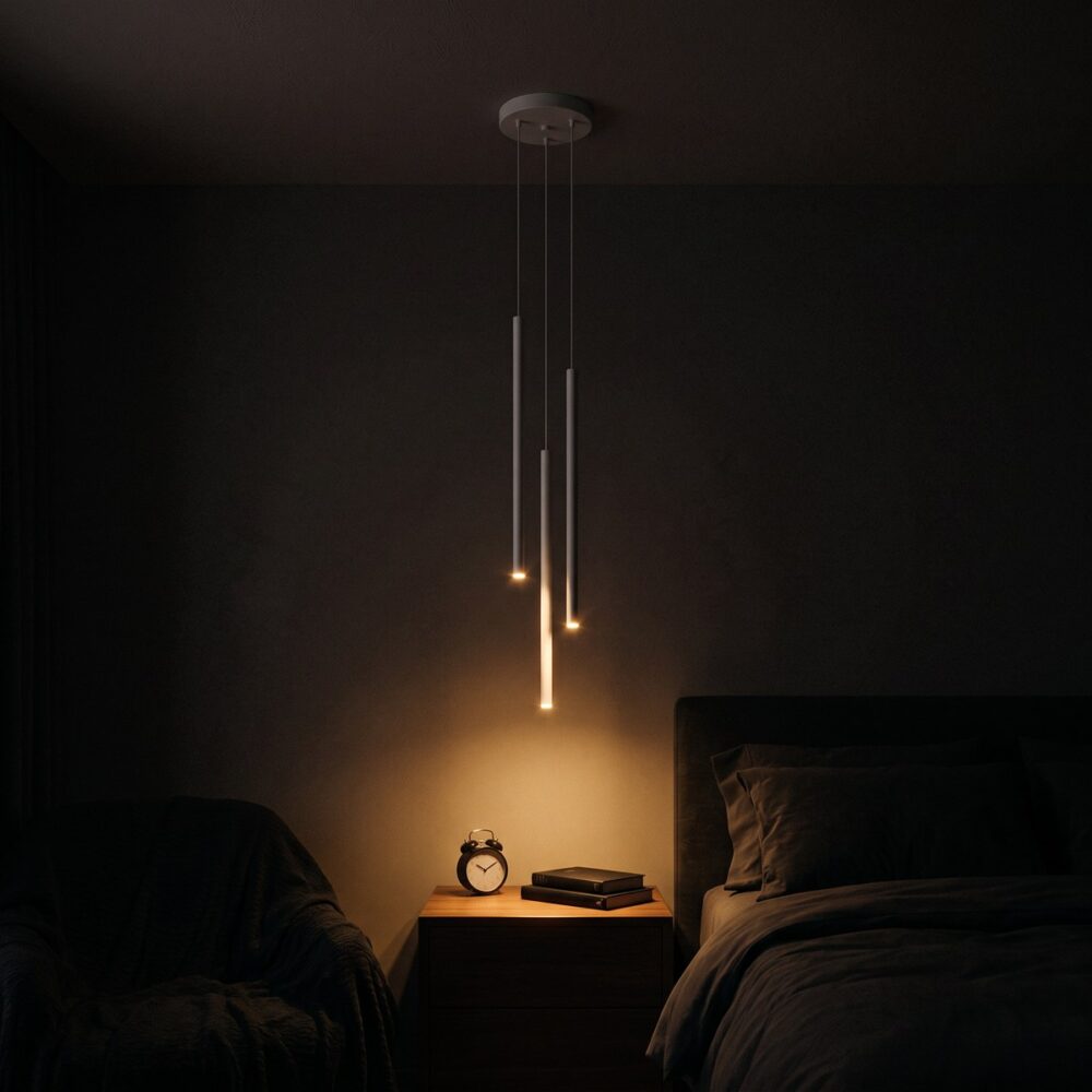 Pendelleuchte Traube 3 schlanke Lichtstäbe