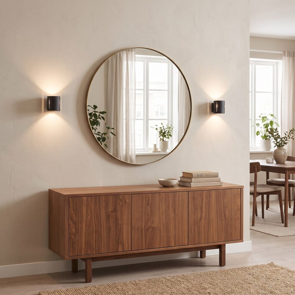 Moderne zylindrische Wandleuchte aus Aluminium