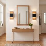 Design-Wandleuchte mit Doppellichtstrahl aus goldenem Metall