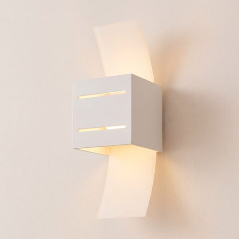 Designwandleuchte elegant aus Glas und Aluminium