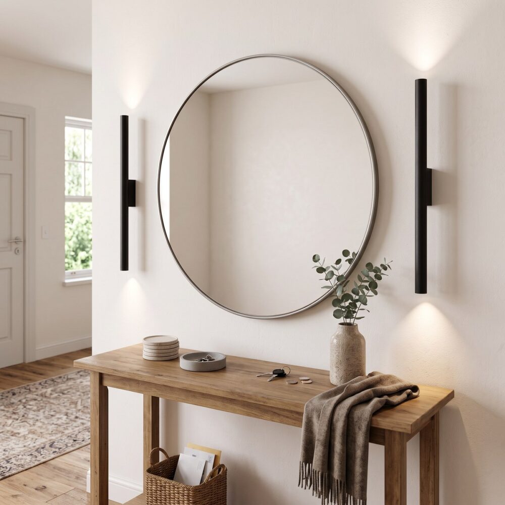 Schmale und elegante Designer-Wandleuchte aus Metall