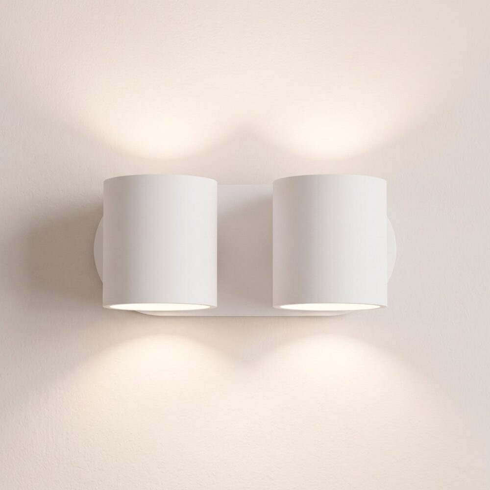 Moderne Doppelzylinder-Wandleuchte aus Aluminium