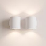 Moderne Doppelzylinder-Wandleuchte aus Aluminium