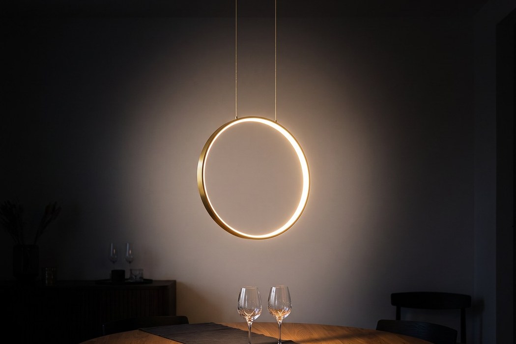 Vertikale LED-Ring-Pendelleuchte, 55 cm