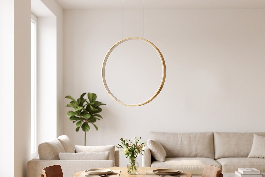 Vertikale LED-Ring-Pendelleuchte, 55 cm