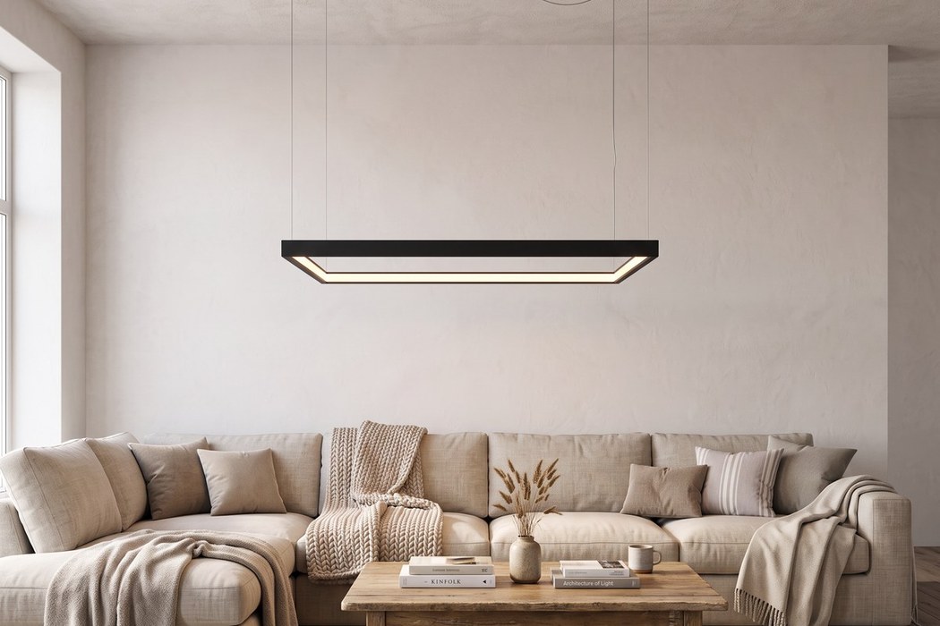 Kronleuchter quadratischer LED-Rahmen, 110 x 110 cm