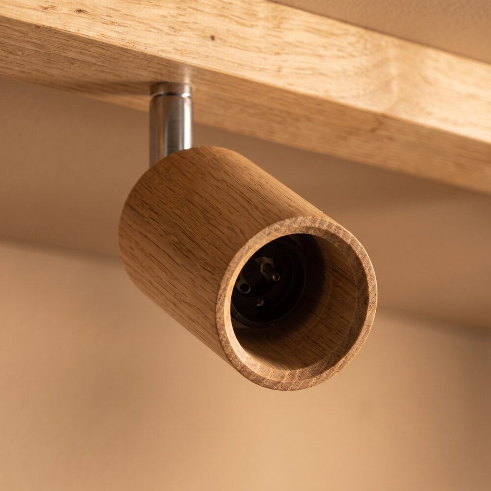 Deckenstrahler Leiste 6 Spots aus Eiche