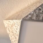 Sechseckige Deckenleuchte, gehämmertes Silber, 45 cm