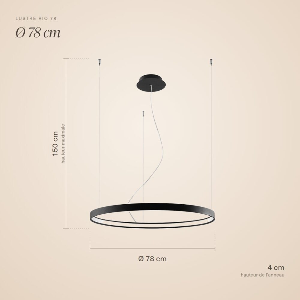 LED-Ring-Kronleuchter, 78 cm