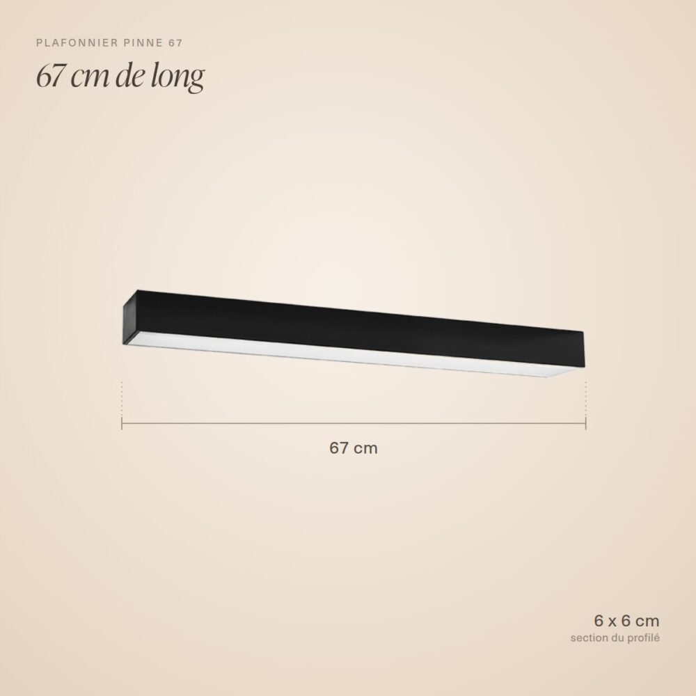 LED-Leisten-Deckenleuchte, 67 cm